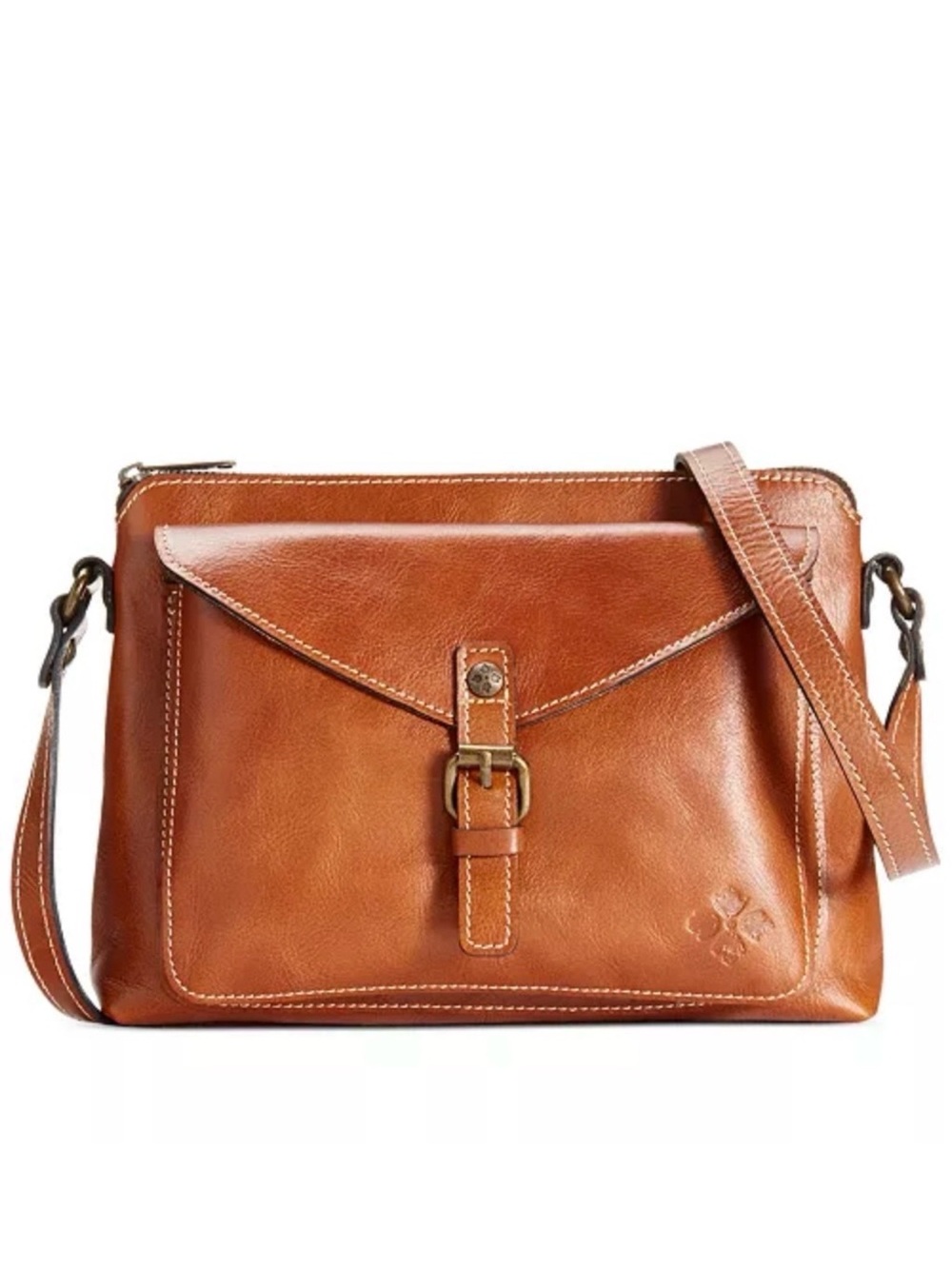 PATRICIA NASH 🌻Avelino🌻 SMOOTH TAN LEATHER BUCKLE DETAIL CROSSBODY 🌟NWT🌟